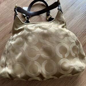 Coach Madison Maggie Op Art Tan C Jacquard 21125 Shoulder Bag Khaki